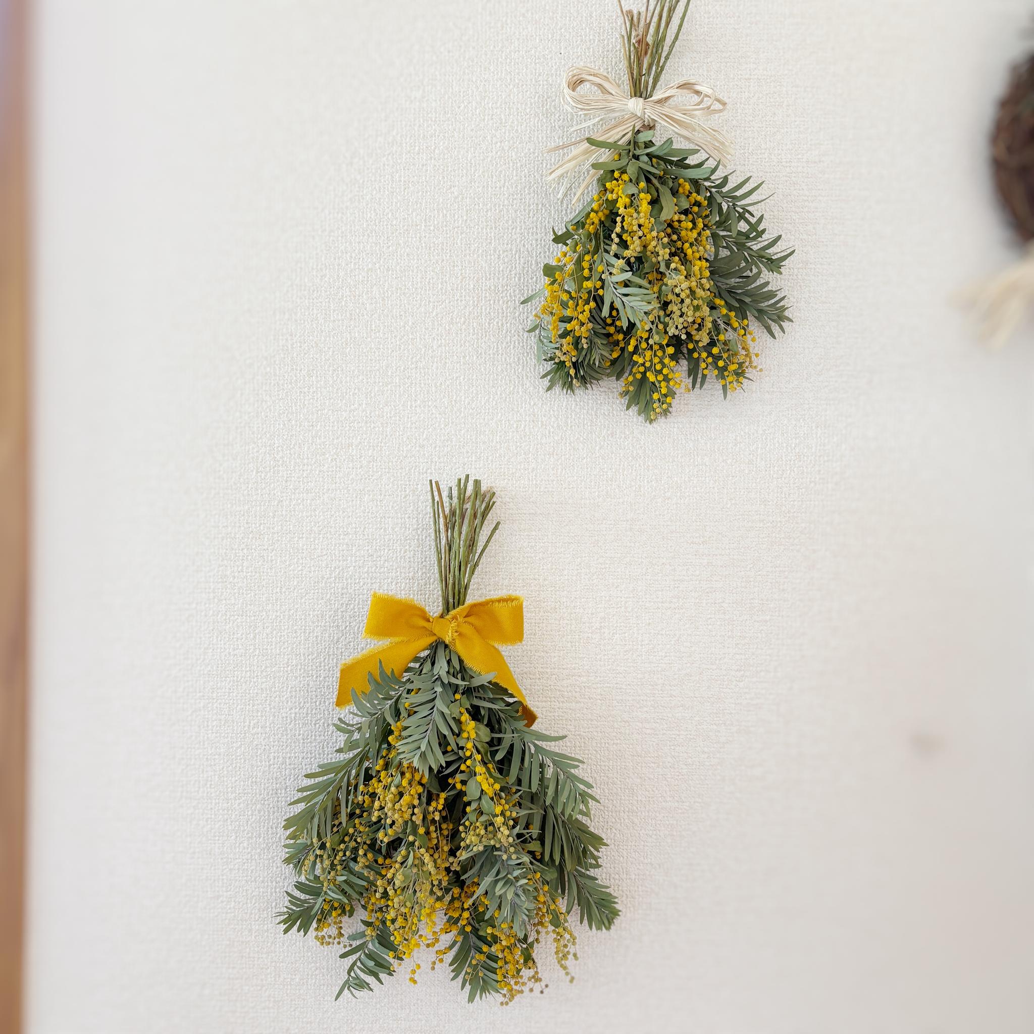 ミモザのナチュラルスワッグSサイズ｜おしゃれなドライフラワーの壁飾りをギフトにも♪ | 7枚目